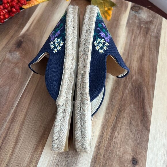 Soludos Wildflower Size US 5.5 M Women's Espadrille Slip-On Mules Midnight Blue - Picture 9 of 12